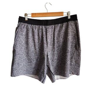 Lululemon Shorts Men's XL Black Gray Channel Cross Short Mesh Lined Train Swim